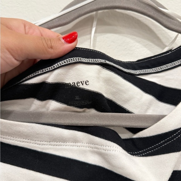 SOLD - Maeve Black and White Striped Blouse 100% Cotton - Picture 2 of 7